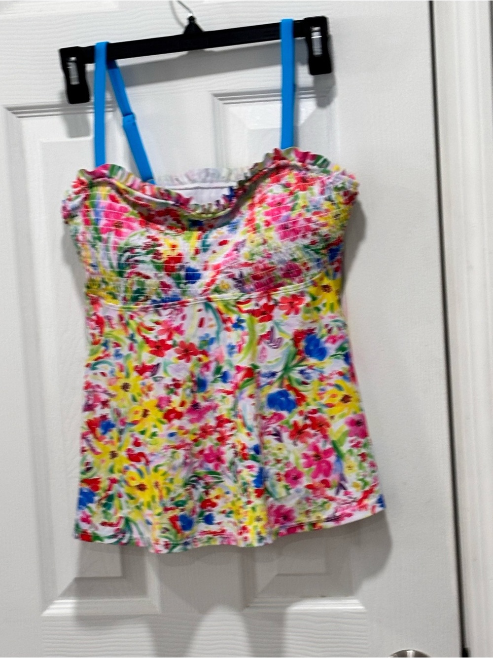 ☀️Floral Print Swim Tankini with Adjustable Straps - Multi - Picture 2 of 9